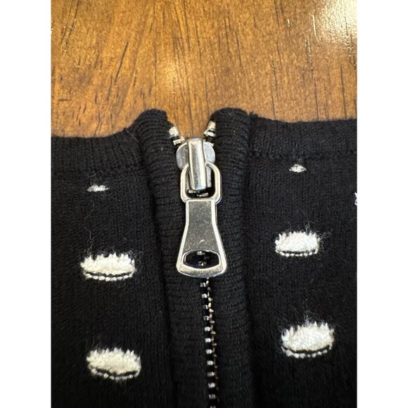 Milly Pointelle Knit Sweater Dress M Black White Fit & Flare Scoop Neck $395 - Picture 11 of 14